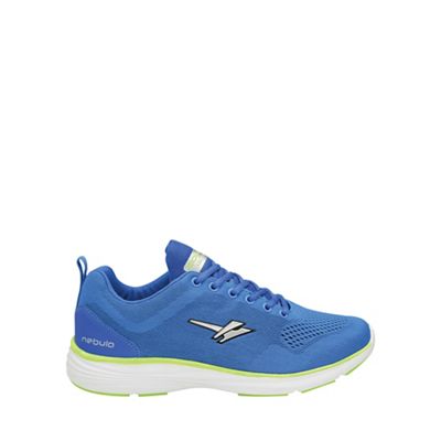 Blue/Lime 'Malim' mens lace up trainers